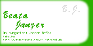 beata janzer business card